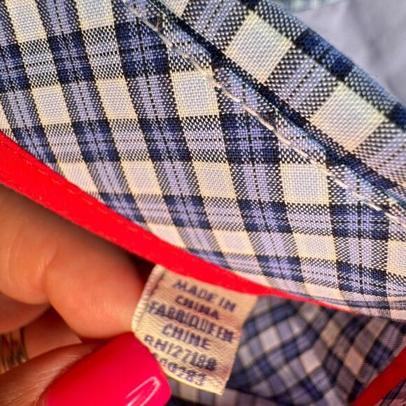 Jeremy Argyle NYC Men's sz Large Blue Plaid Button Down Shrt Long Sleeve Cotton - Picture 8 of 11